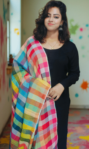 KALA COTTON MULTICOLOUR CHECK DUPATTA