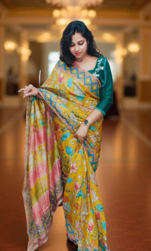 Hand work on Zari Tussar