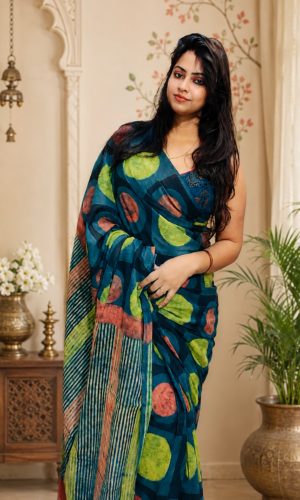 Pomegranate Print Saree